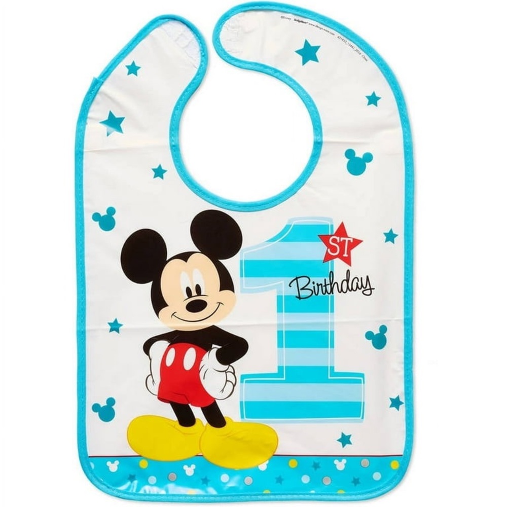 NEW Disney Baby Mickey Mouse First Birthday Bib